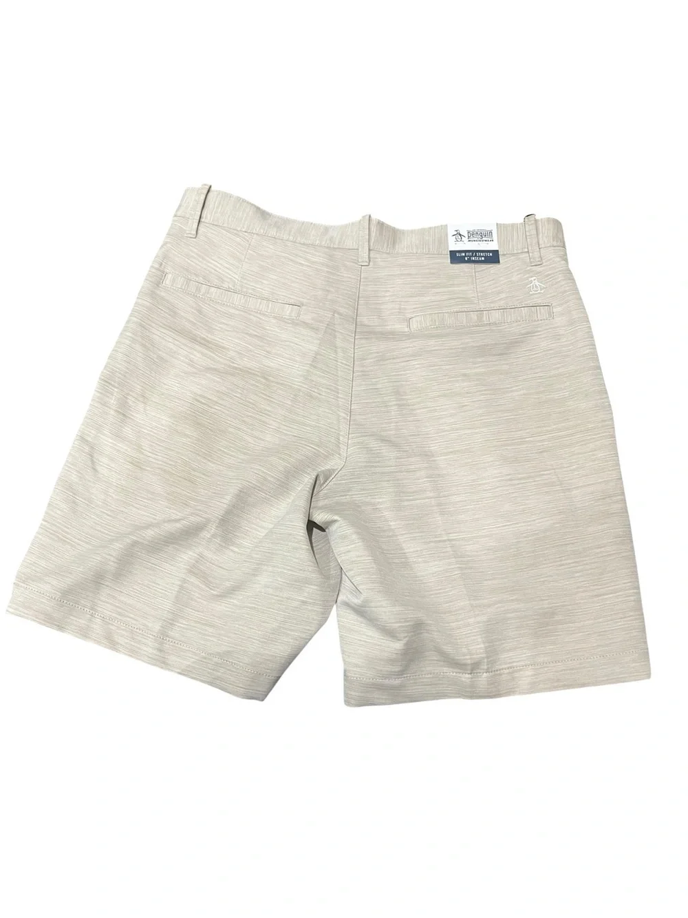 Original Penguin Men's Light Beige Flat-Front Shorts